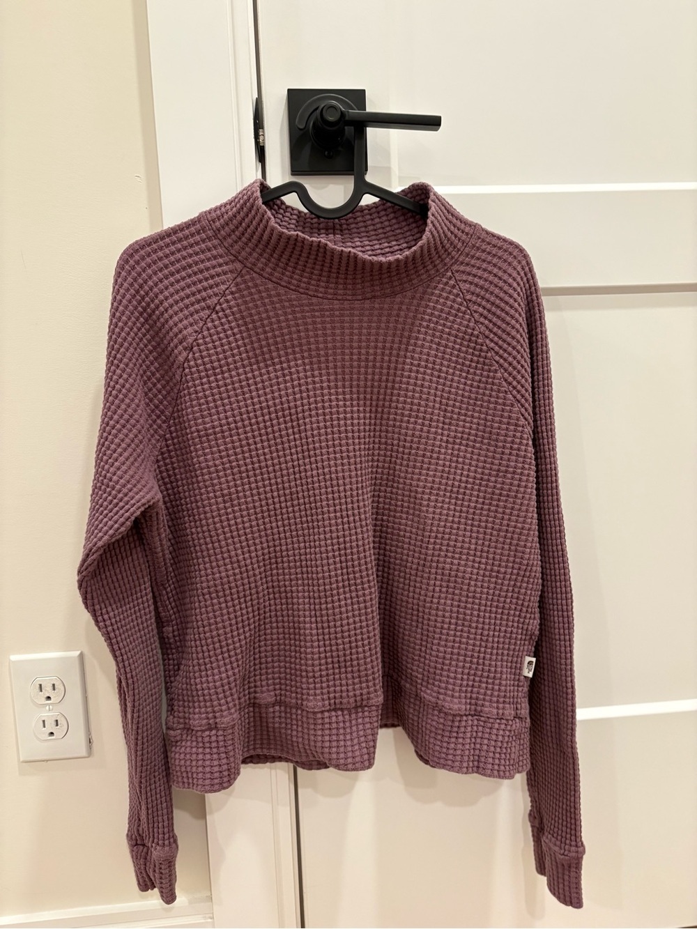 The North Face Waffle-Knit Mock Neck Sweater - Mauve Plum - Picture 1 of 7